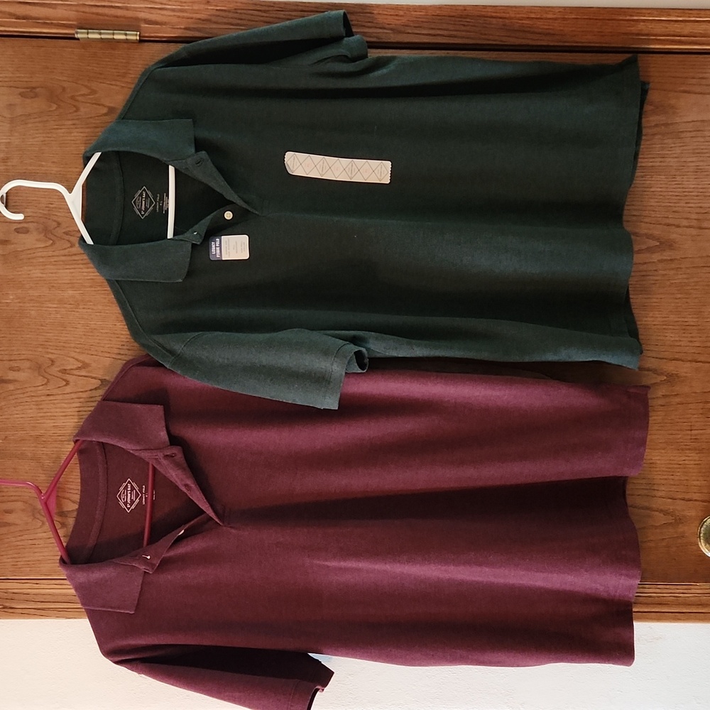 2 Mens XL St John's Bay Legacy Polo Shirts - One NWT & the other good condition